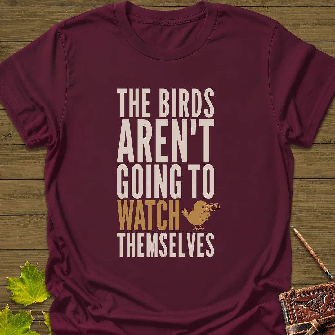 Watch Themselves T-Shirt in Maroon