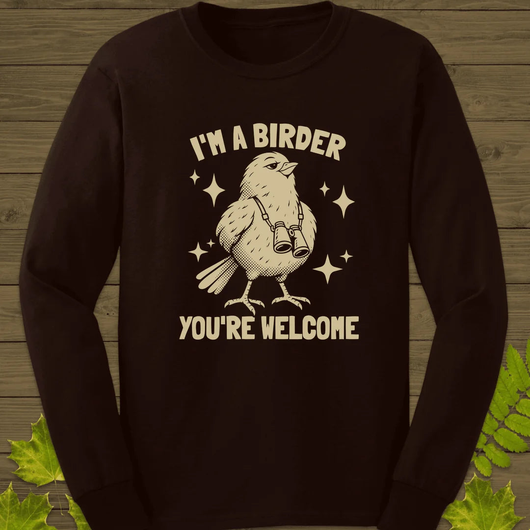 Birder Welcome Long Sleeve in Dark Chocolate