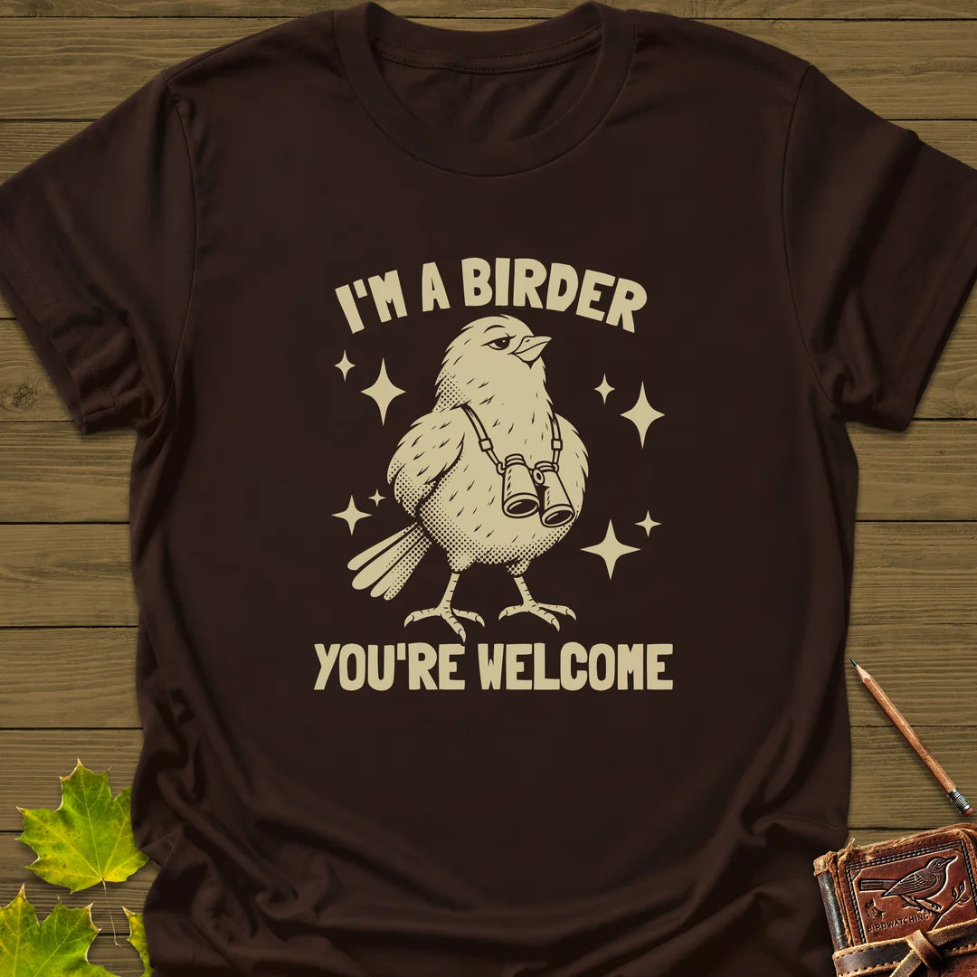 Birder Welcome T-Shirt in Dark Chocolate