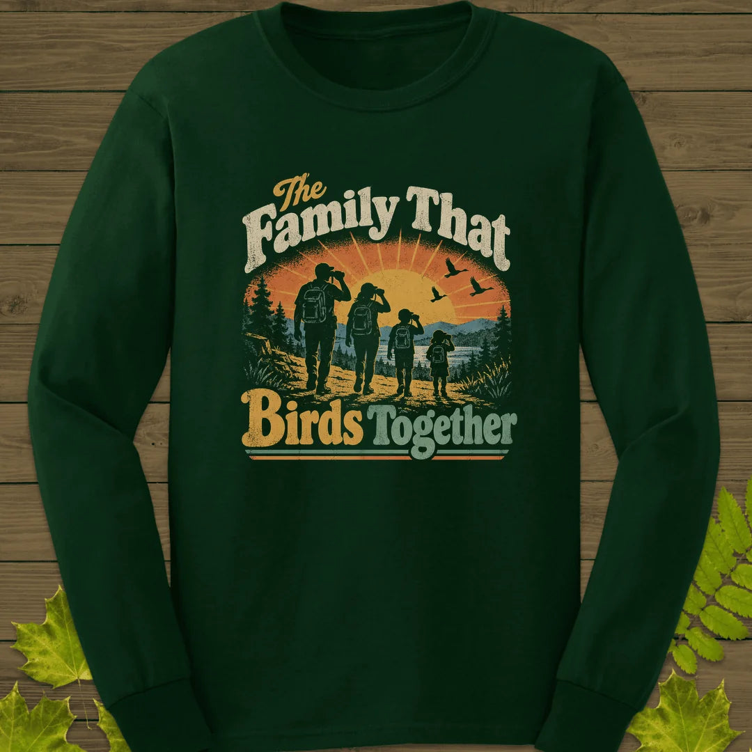 Birds Together Long Sleeve in Forest Green