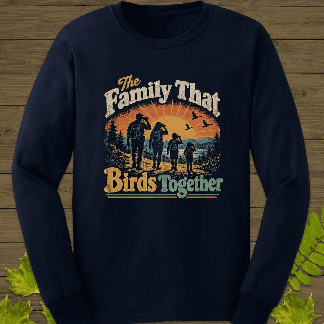 Birds Together Long Sleeve in Navy