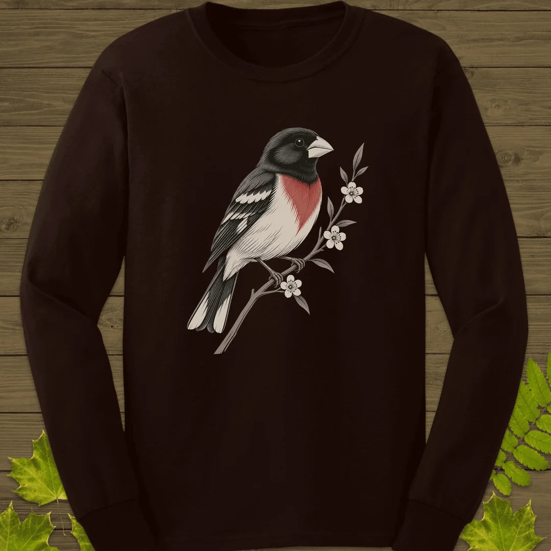 Grosbeak In Serviceberry Long Sleeve in Dark Chocolate