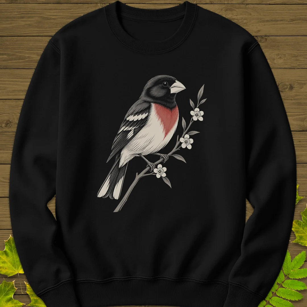 Grosbeak In Serviceberry Sweatshirt in Black