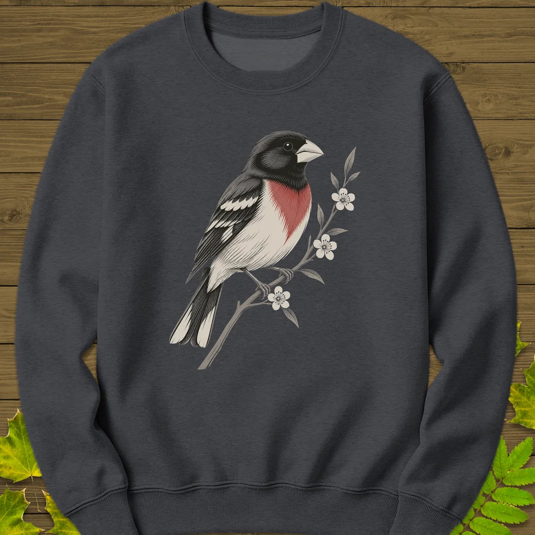 Grosbeak In Serviceberry Sweatshirt in Dark Heather