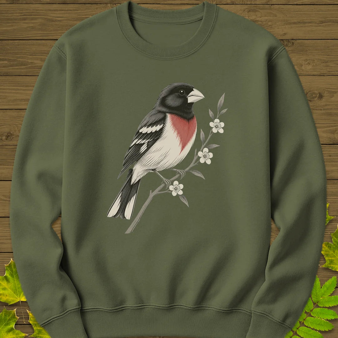 Grosbeak In Serviceberry Sweatshirt in Military Green