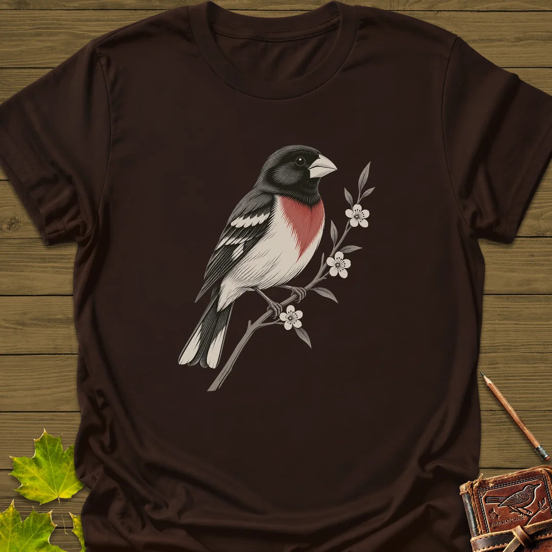 Grosbeak In Serviceberry T-Shirt in Dark Chocolate