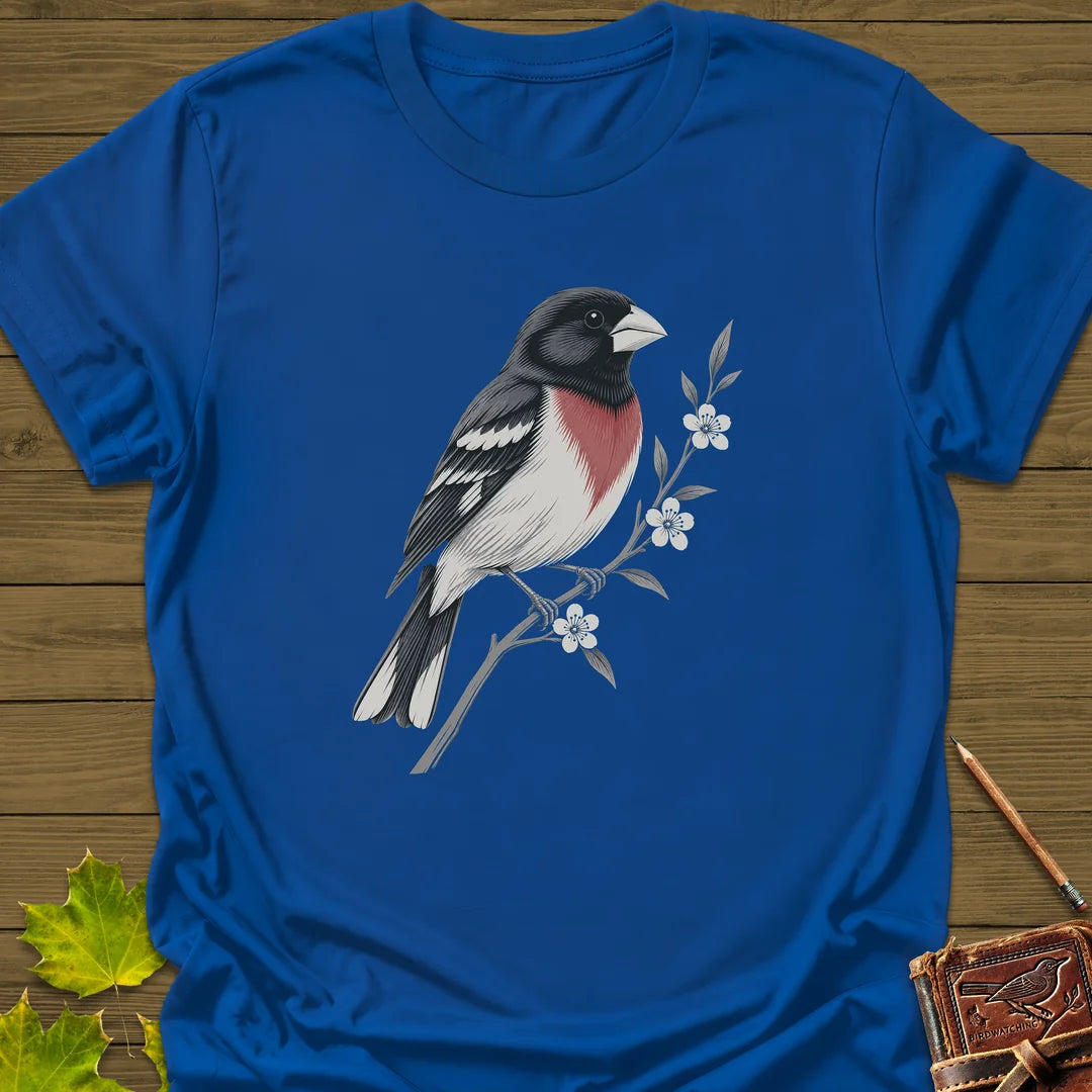 Grosbeak In Serviceberry T-Shirt in Royal
