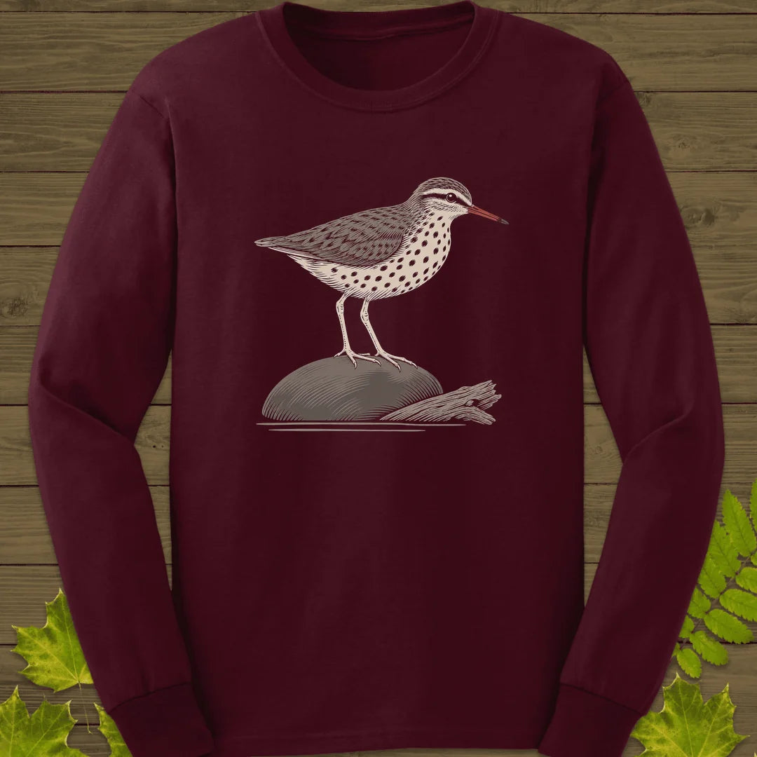 Shoreline Spots Long Sleeve in Maroon