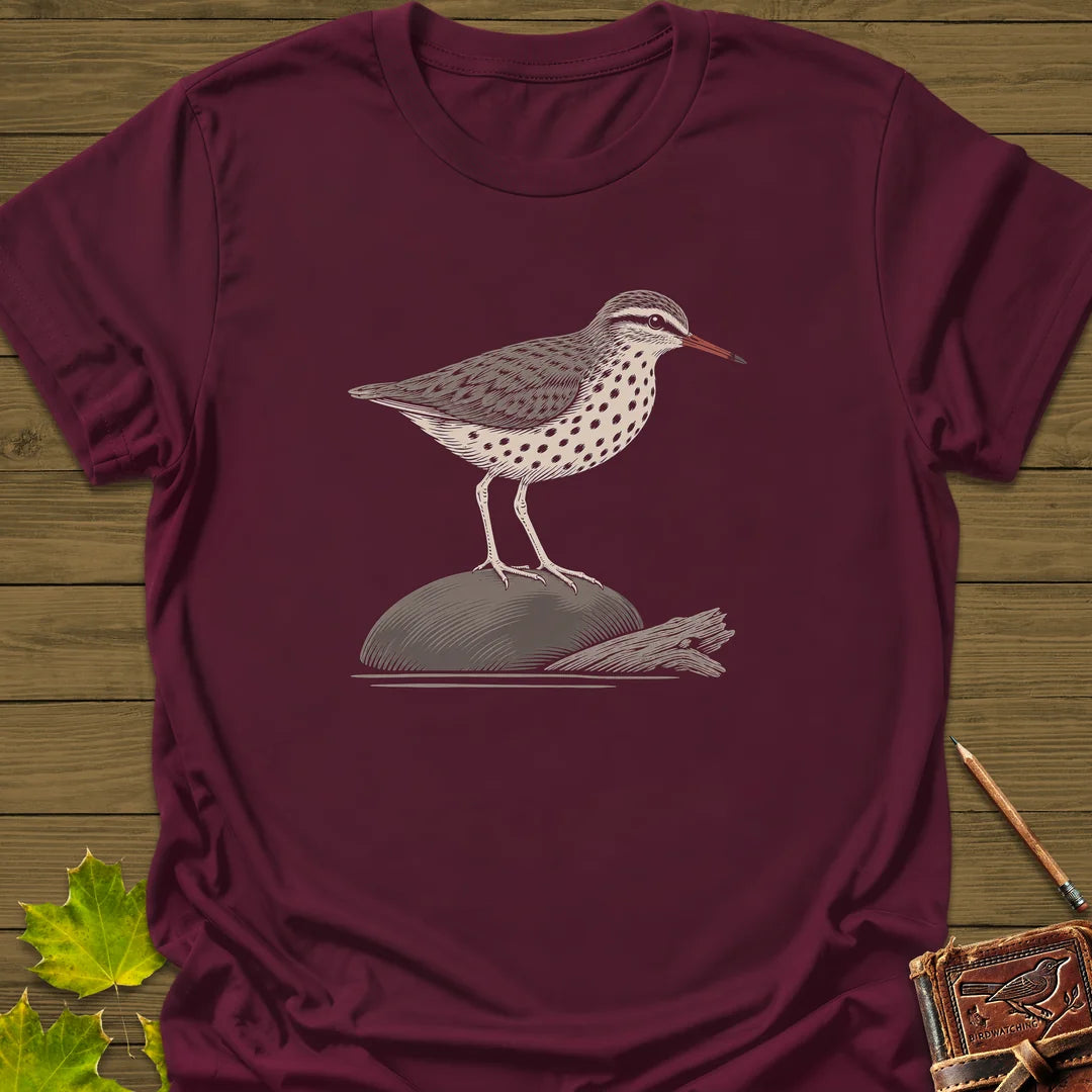 Shoreline Spots T-Shirt in Maroon