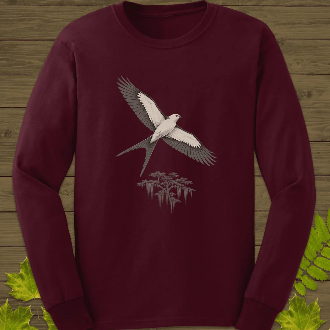 Kite Over Cypress Long Sleeve in Maroon
