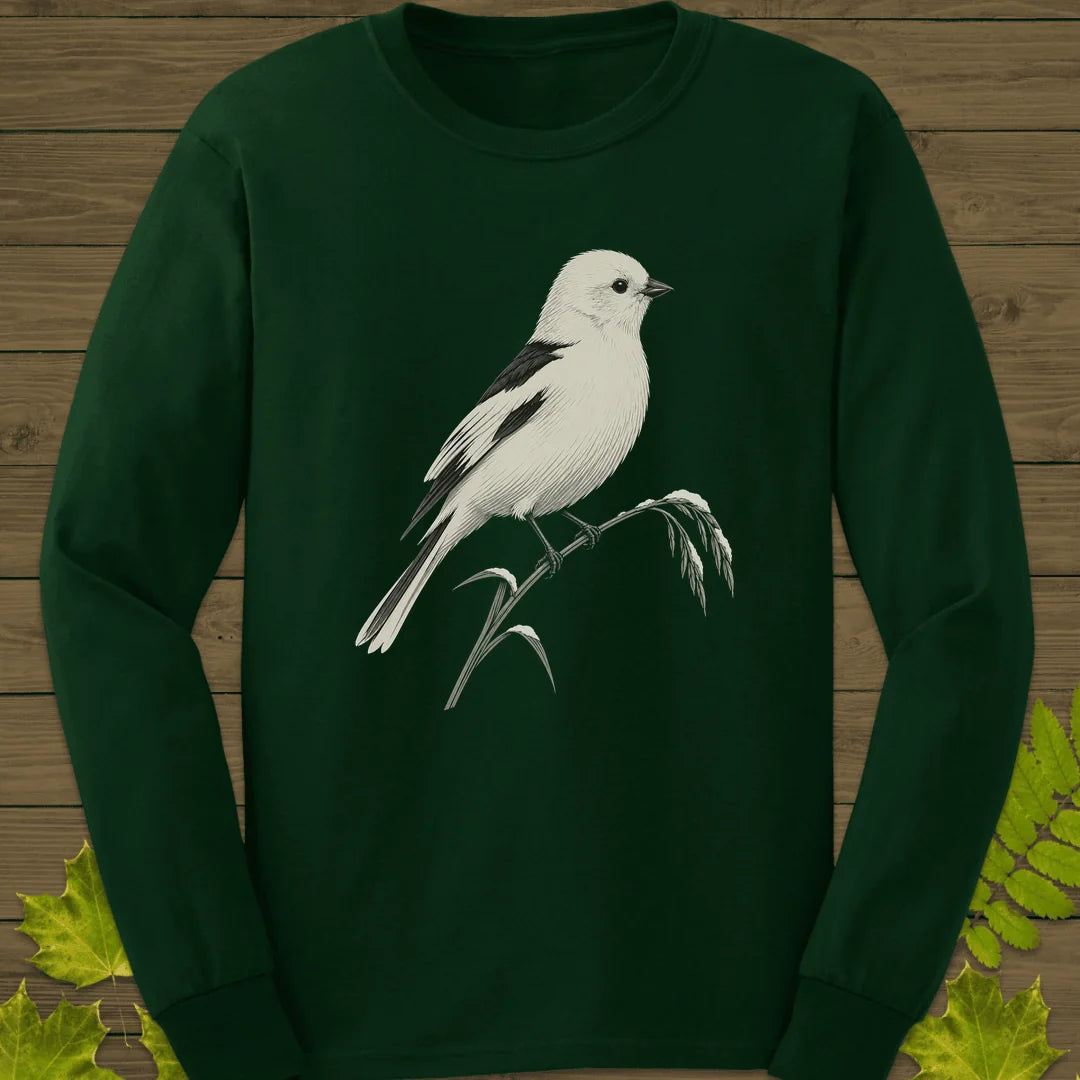 Snow Bunting Perch Long Sleeve in Forest Green
