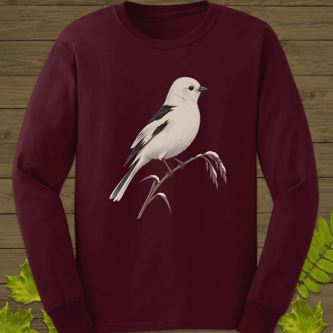 Snow Bunting Perch Long Sleeve in Maroon