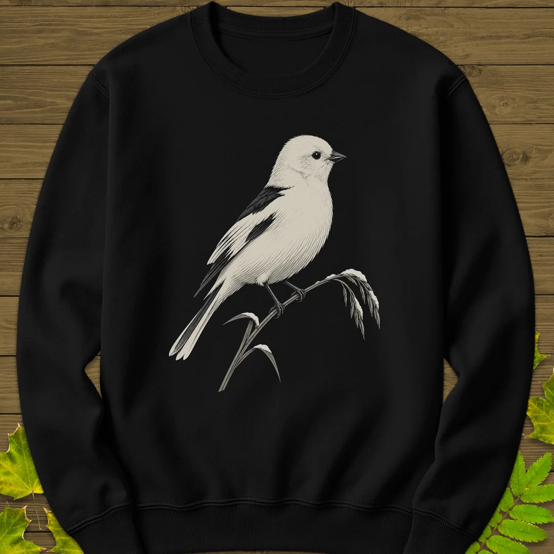 Snow Bunting Perch Sweatshirt in Black