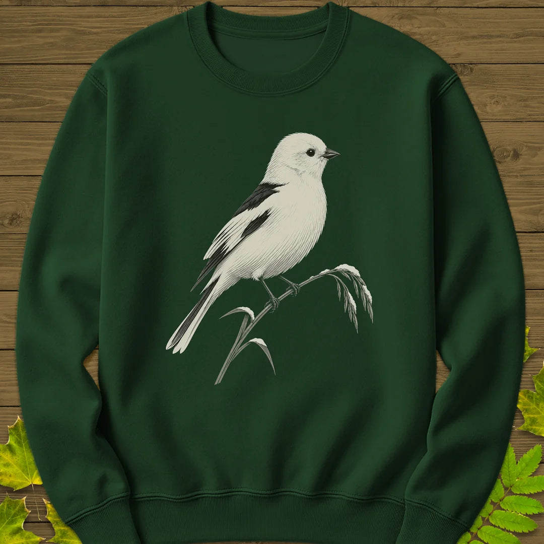 Snow Bunting Perch Sweatshirt in Forest Green