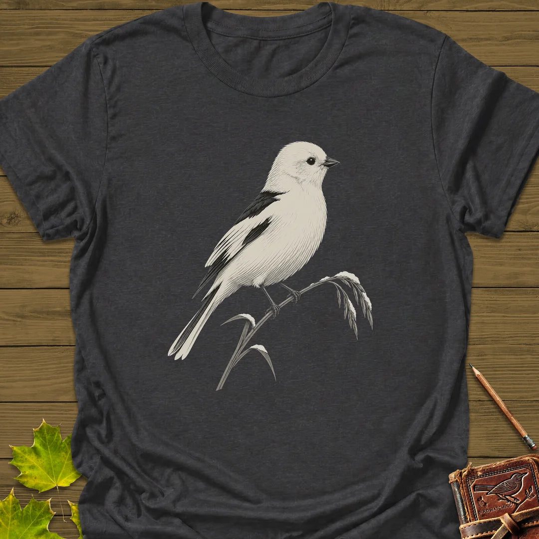 Snow Bunting Perch T-Shirt in Dark Heather
