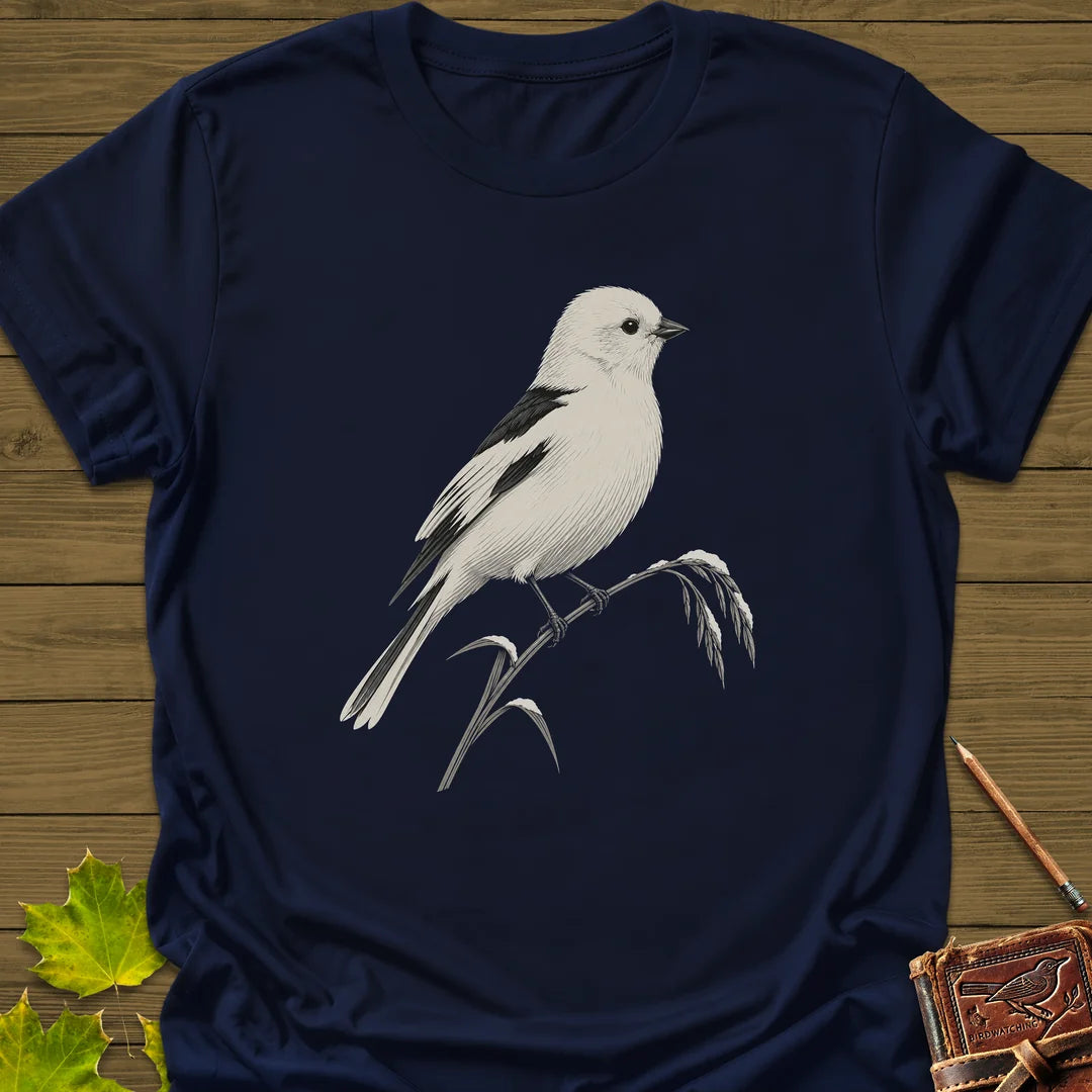 Snow Bunting Perch T-Shirt in Navy