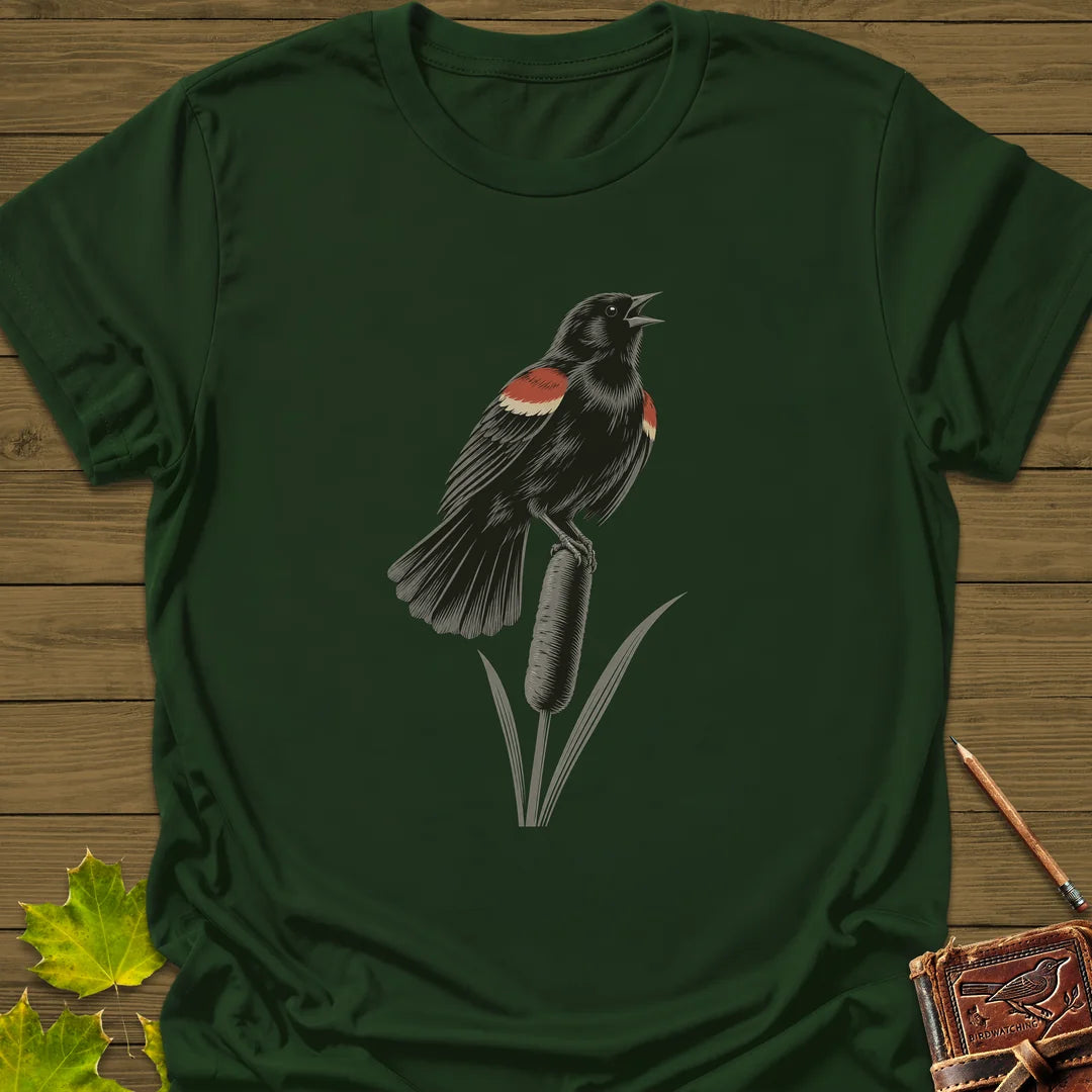 Cattail Song T-Shirt in Forest Green