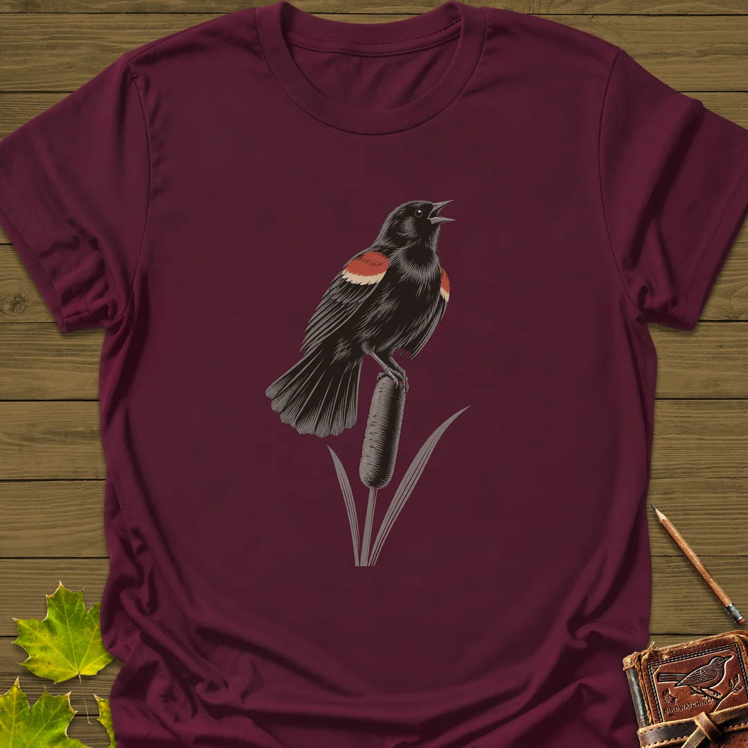 Cattail Song T-Shirt in Maroon