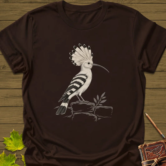 Hoopoe Crest T-Shirt in Dark Chocolate