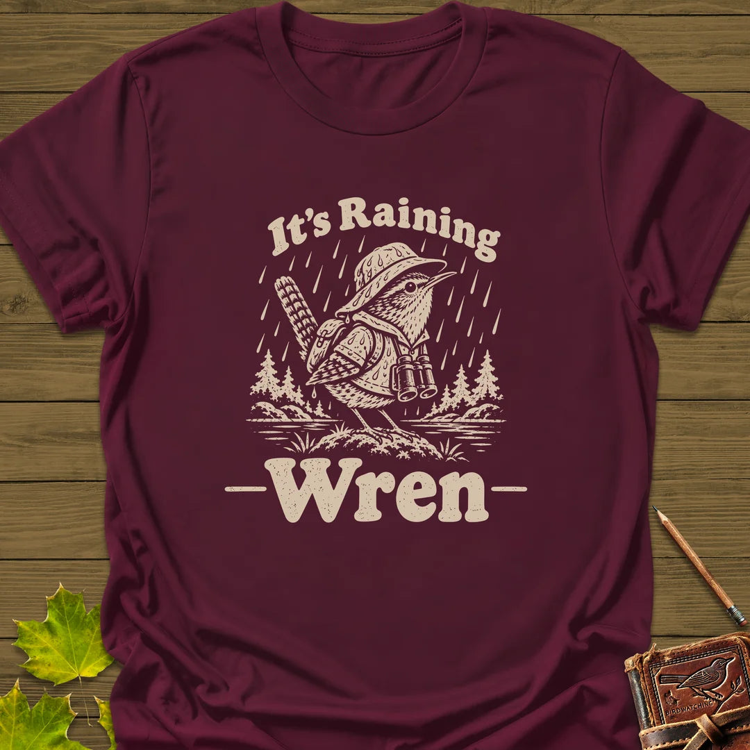 Raining Wren T-Shirt in Maroon