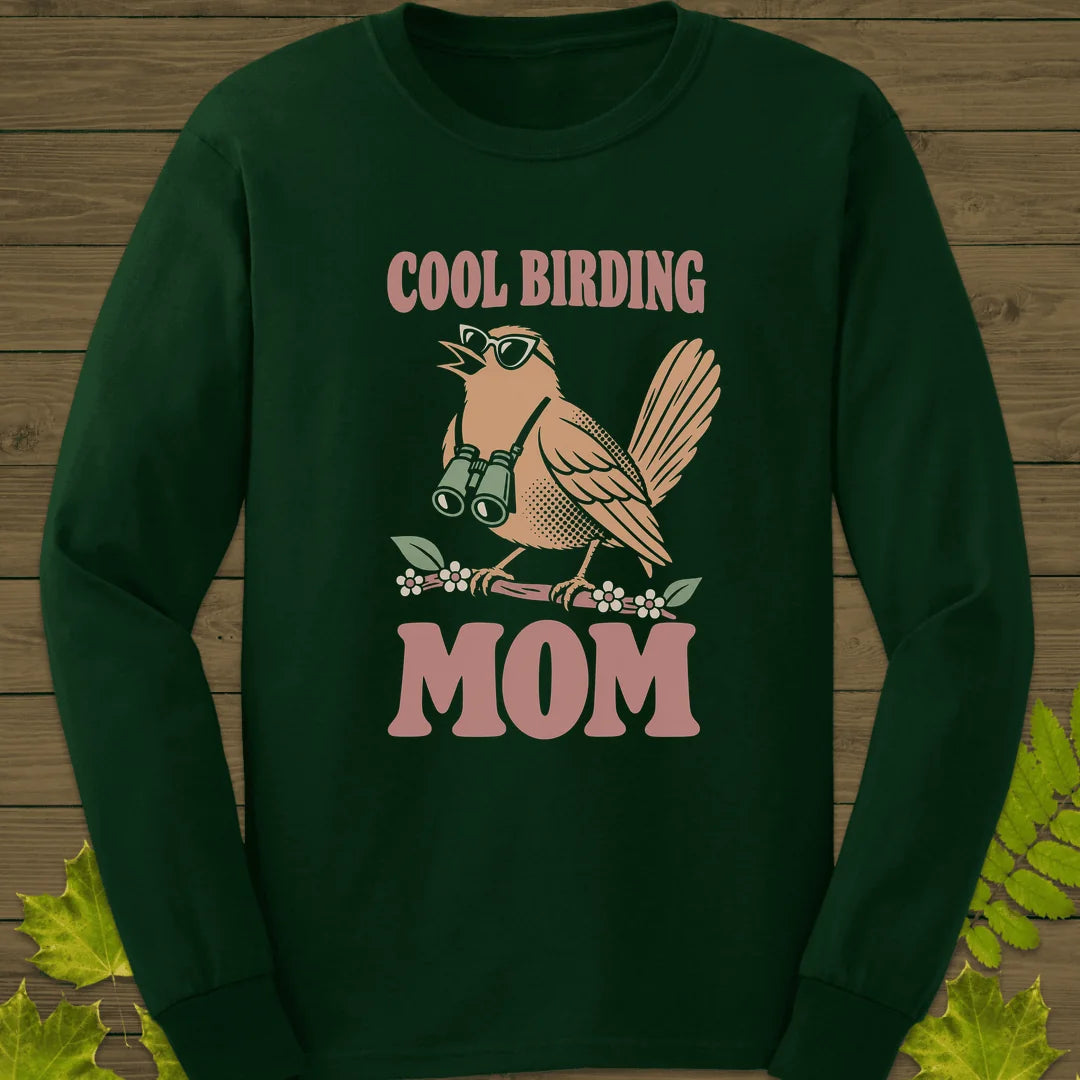 Cool Bird Mom Long Sleeve in Forest Green
