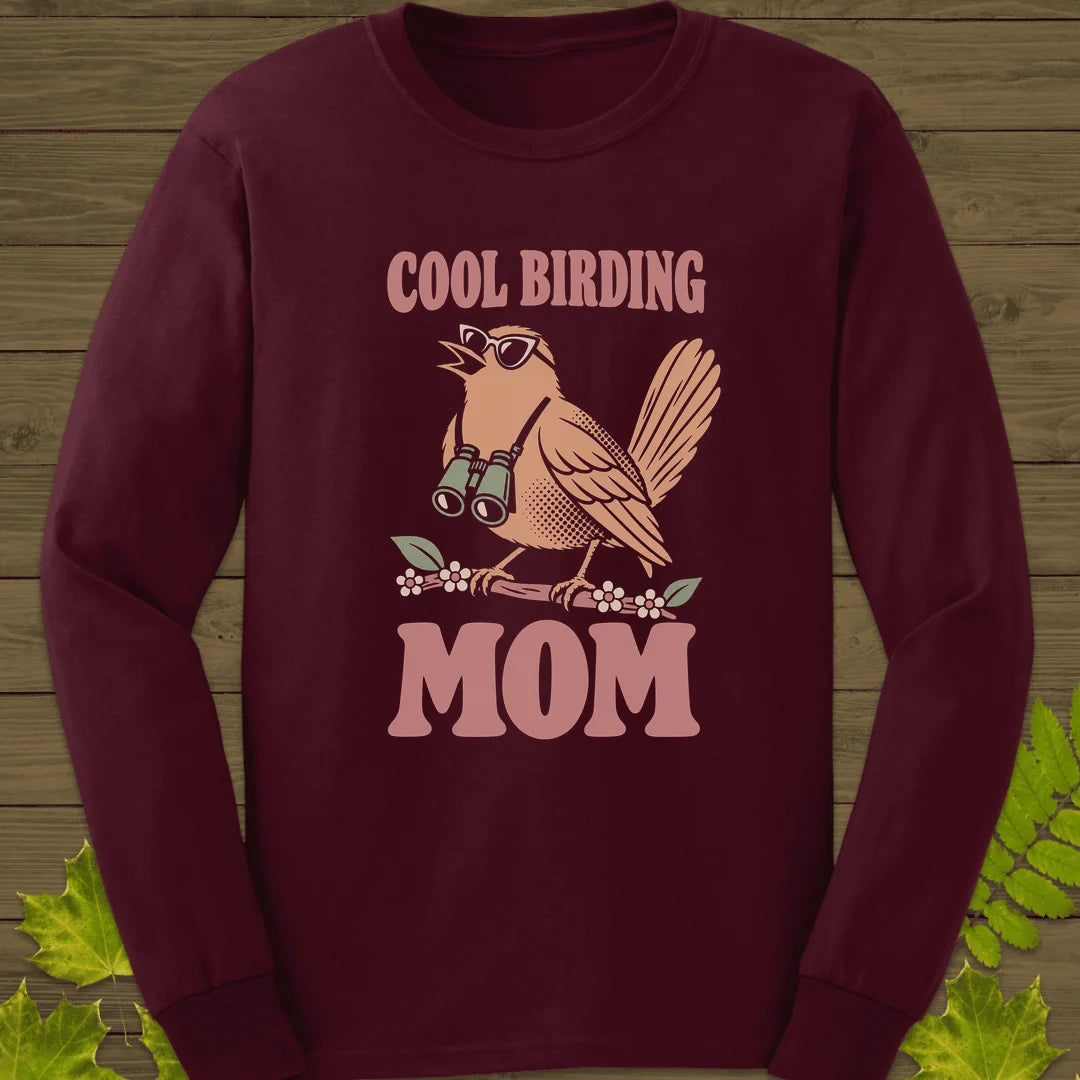 Cool Bird Mom Long Sleeve in Maroon