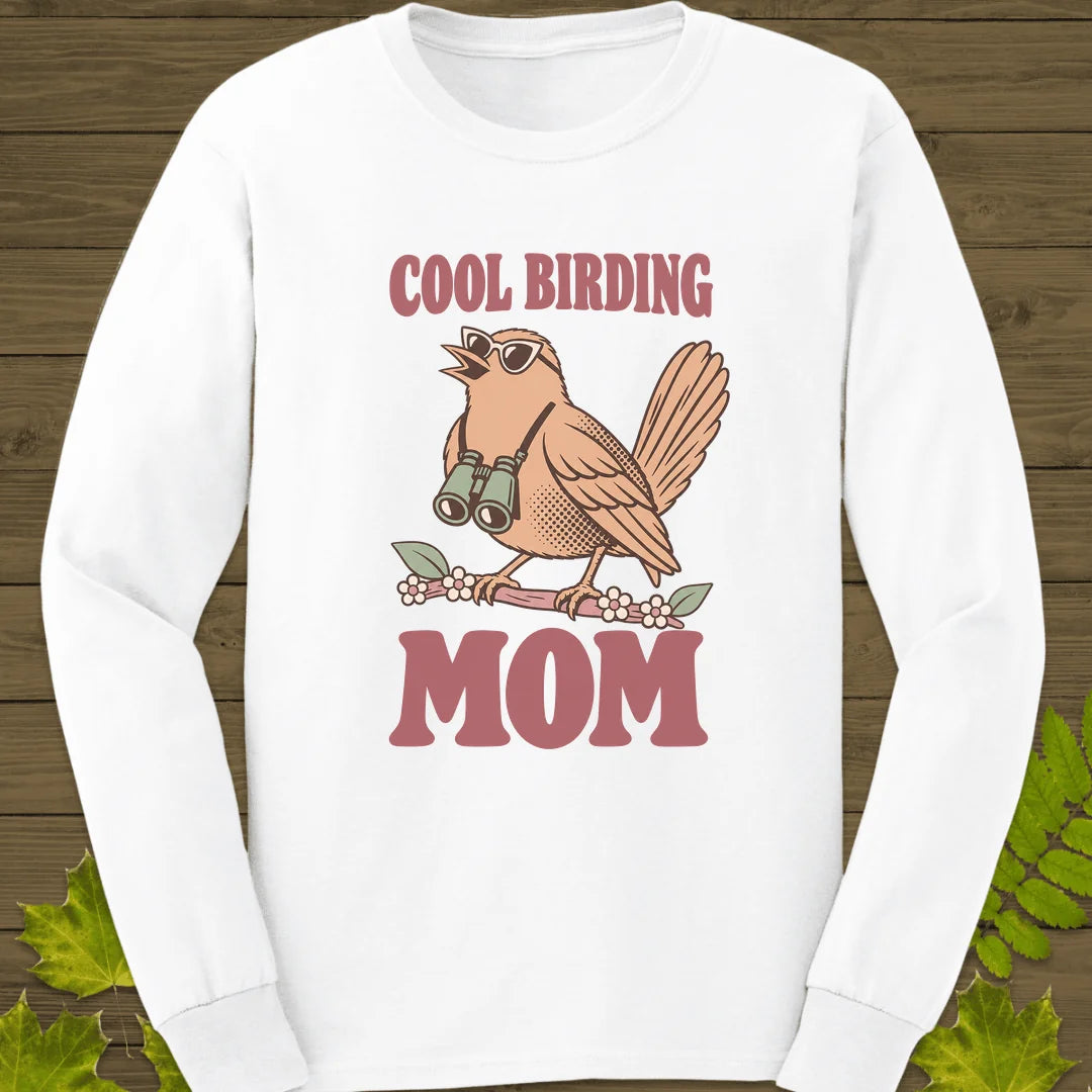 Cool Bird Mom Long Sleeve in White