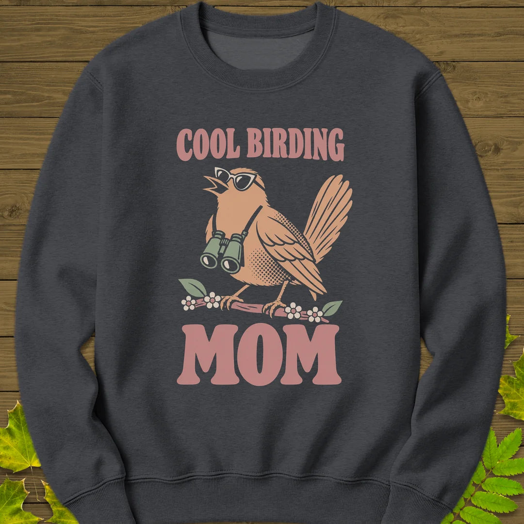 Cool Bird Mom Sweatshirt in Dark Heather