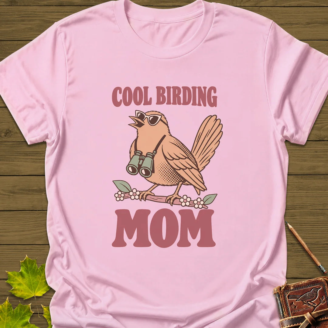Cool Bird Mom T-Shirt in Light Pink