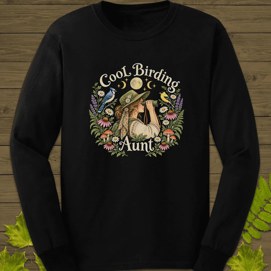 Birding Aunt Long Sleeve in Black