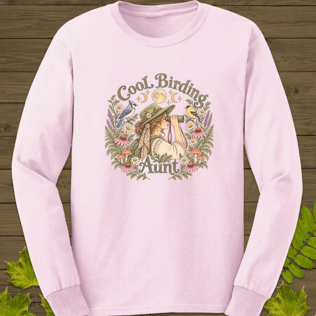 Birding Aunt Long Sleeve in Light Pink