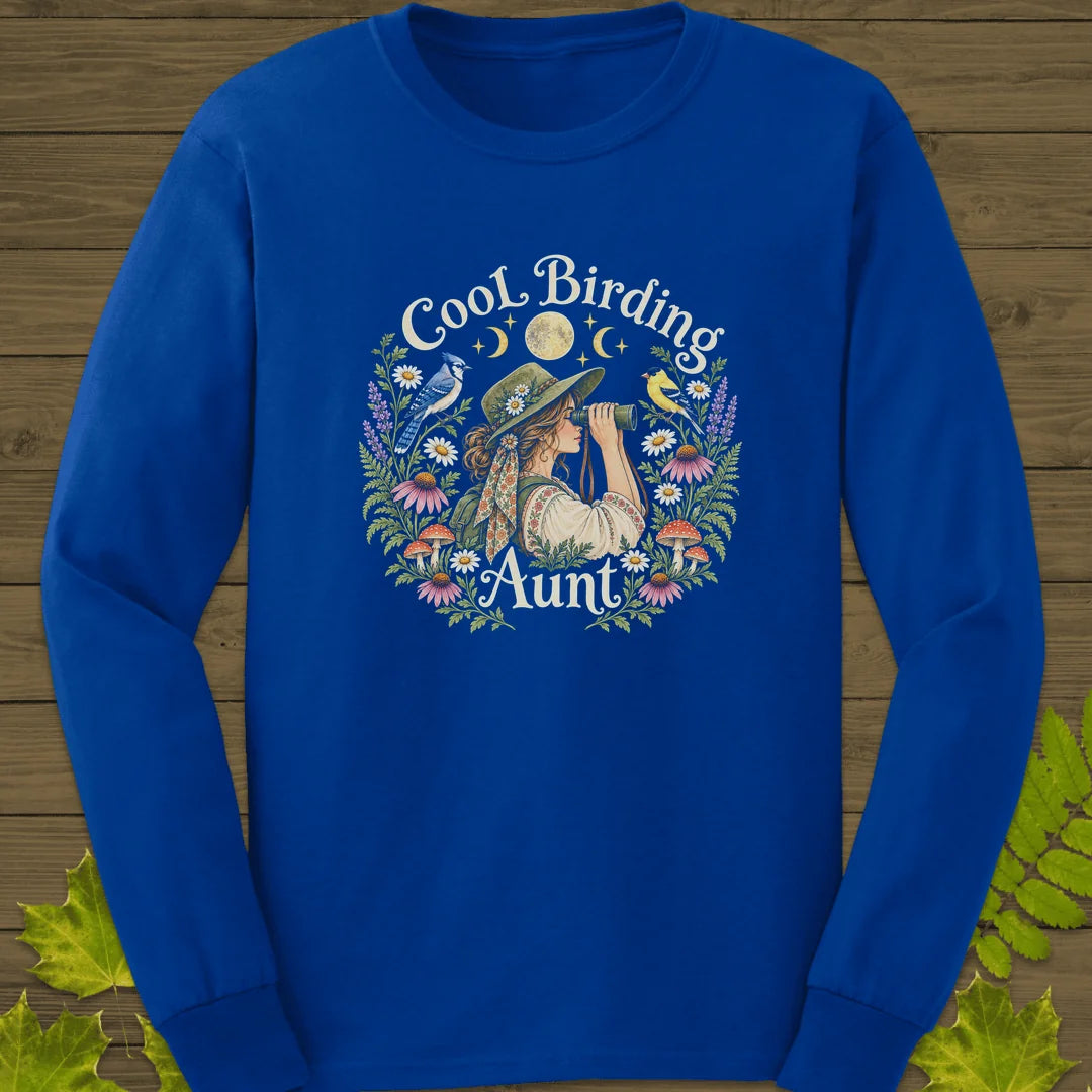 Birding Aunt Long Sleeve in Royal