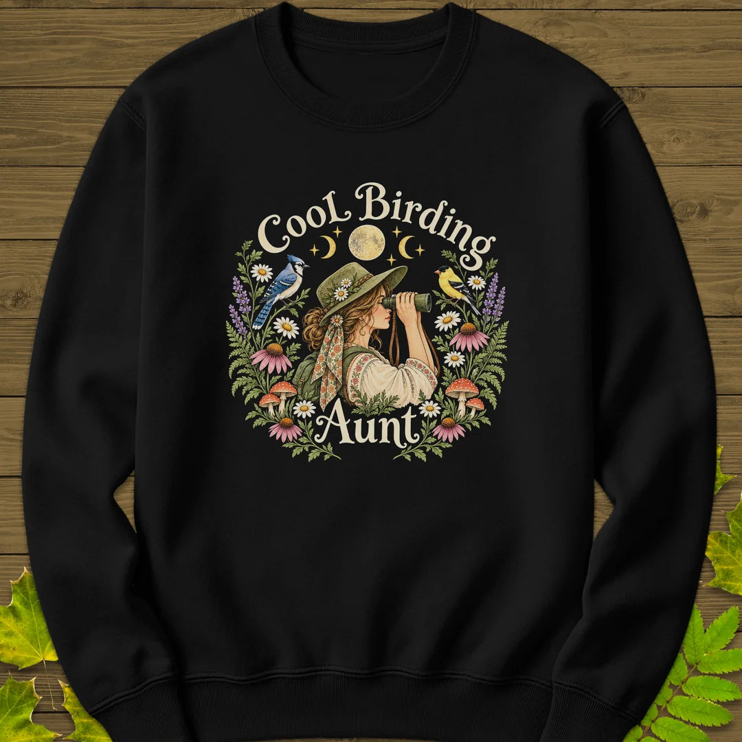 Birding Aunt Sweatshirt in Black