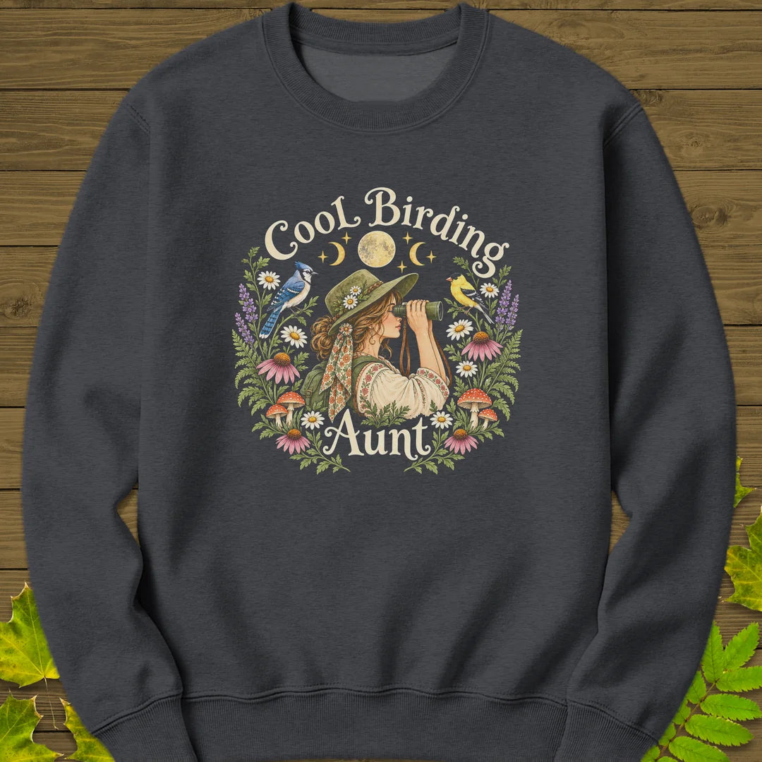Birding Aunt Sweatshirt in Dark Heather