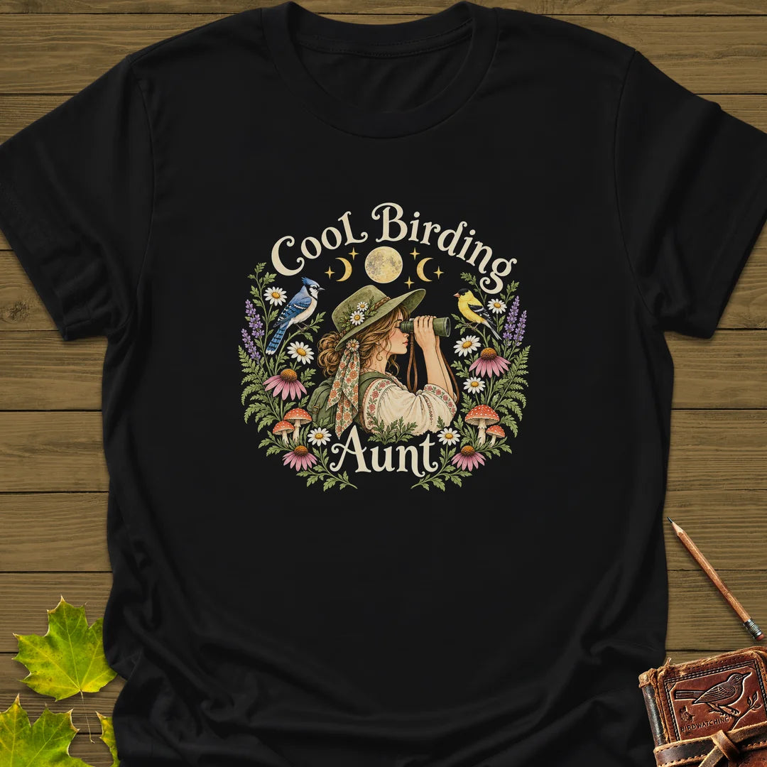 Birding Aunt T-Shirt in Black