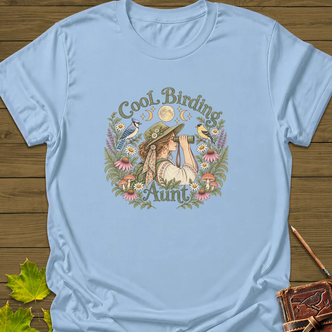 Birding Aunt T-Shirt in Light Blue