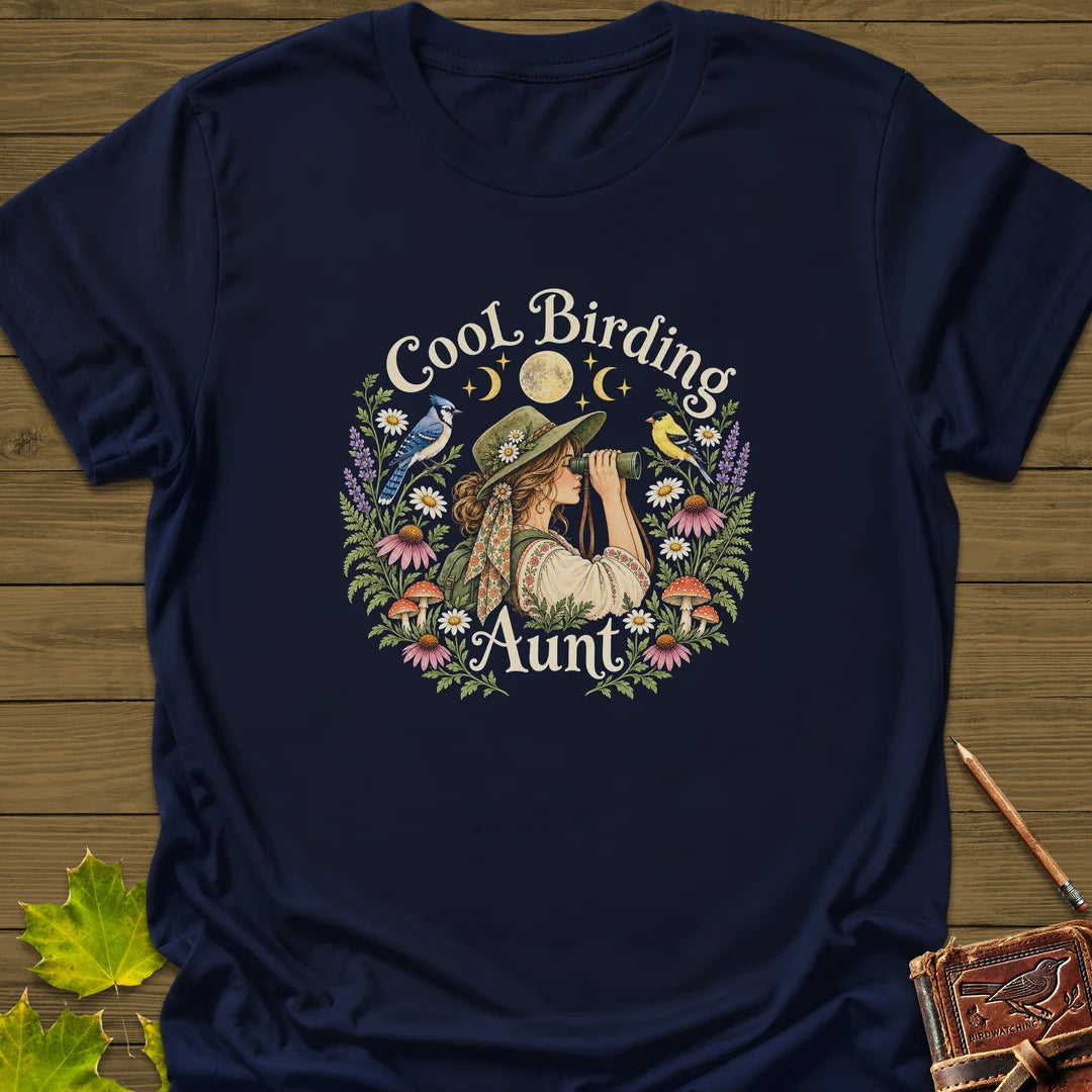 Birding Aunt T-Shirt in Navy