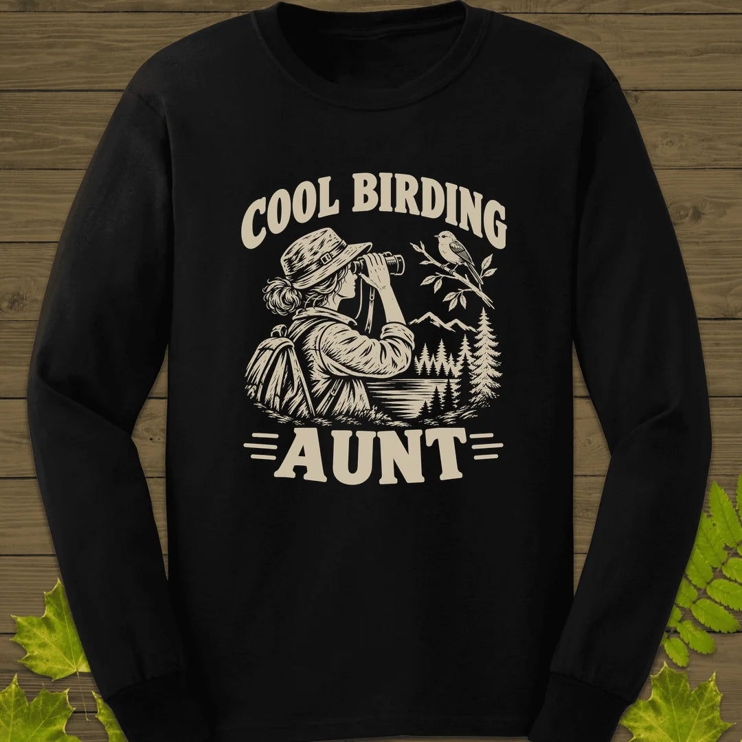 Cool Birding Aunt Long Sleeve in Black