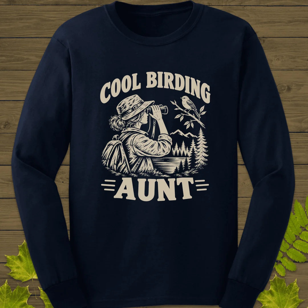Cool Birding Aunt Long Sleeve in Navy