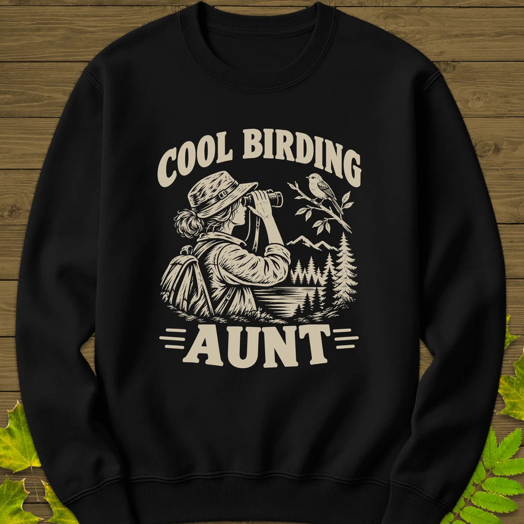 Cool Birding Aunt Sweatshirt in Black