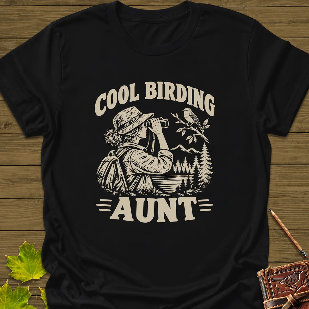 Cool Birding Aunt T-Shirt in Black