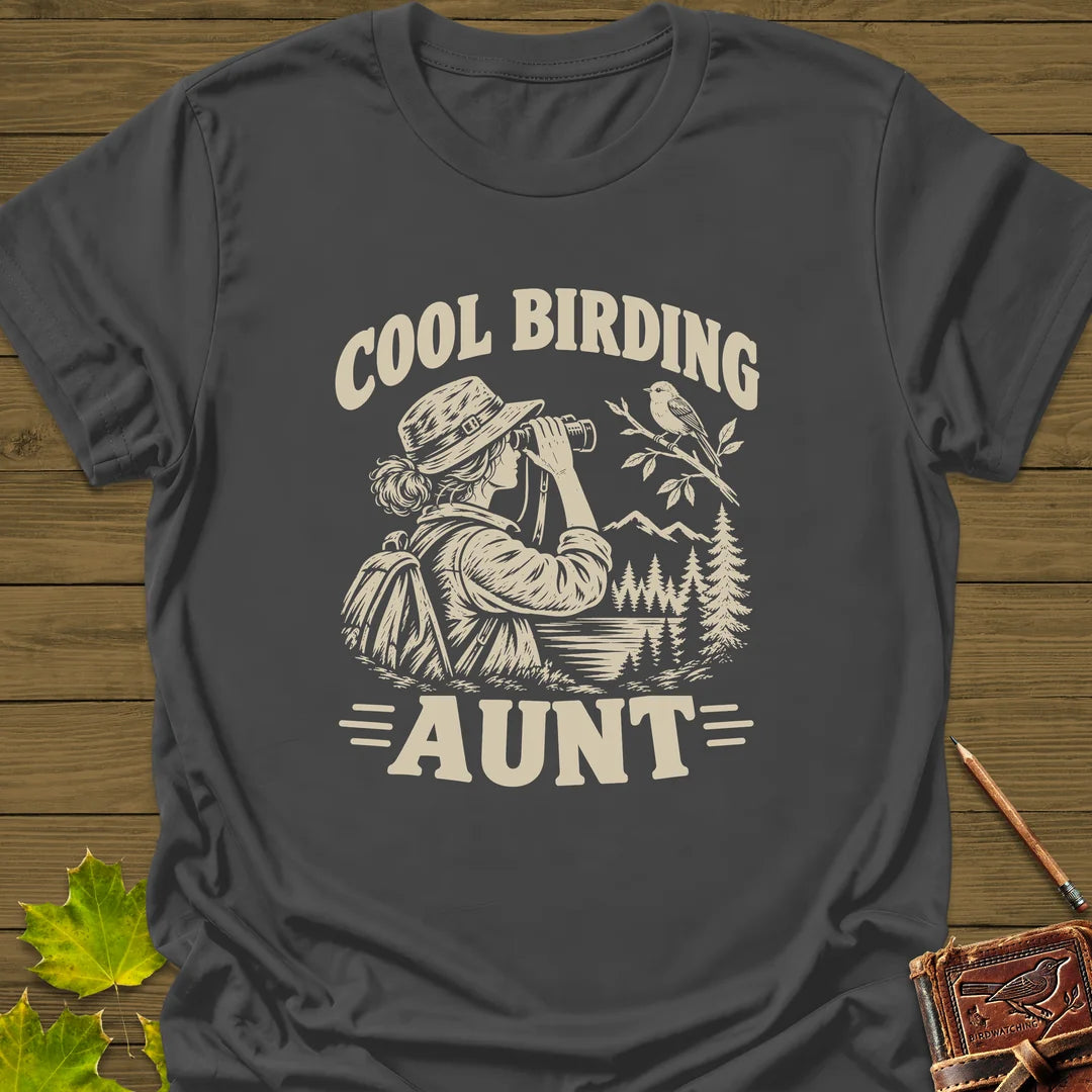 Cool Birding Aunt T-Shirt in Charcoal