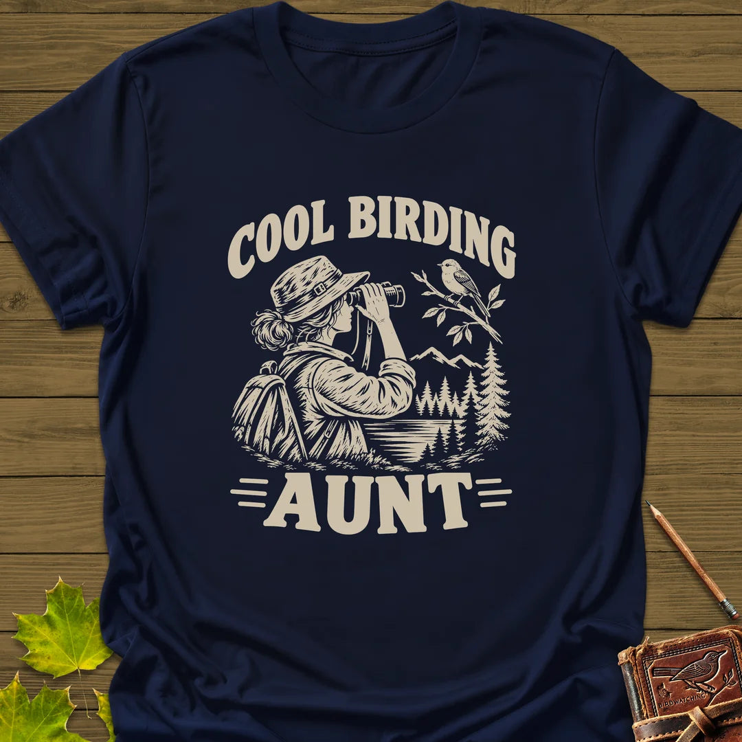 Cool Birding Aunt T-Shirt in Navy