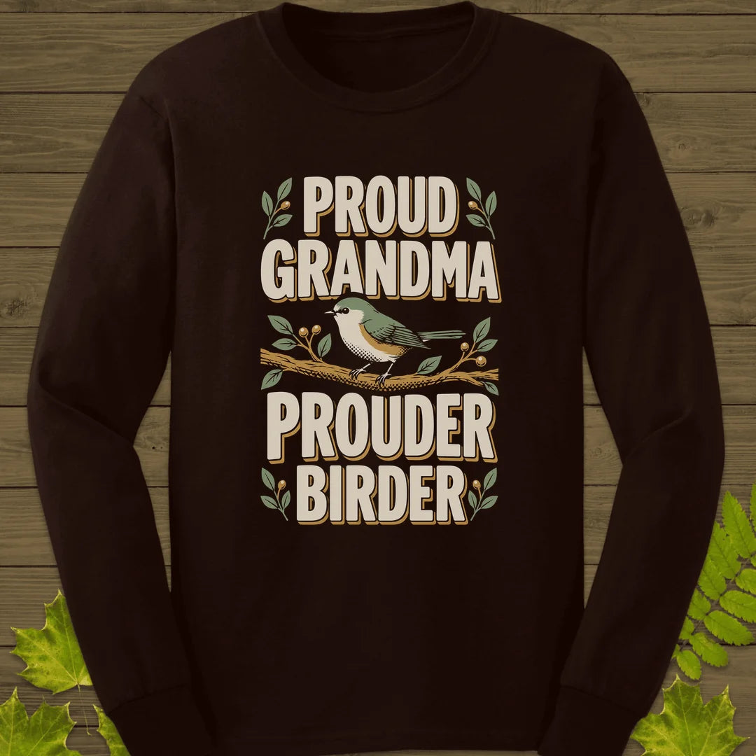 Prouder Birder Long Sleeve in Dark Chocolate