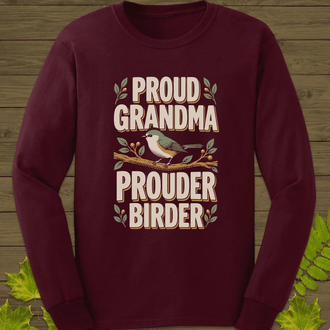 Prouder Birder Long Sleeve in Maroon