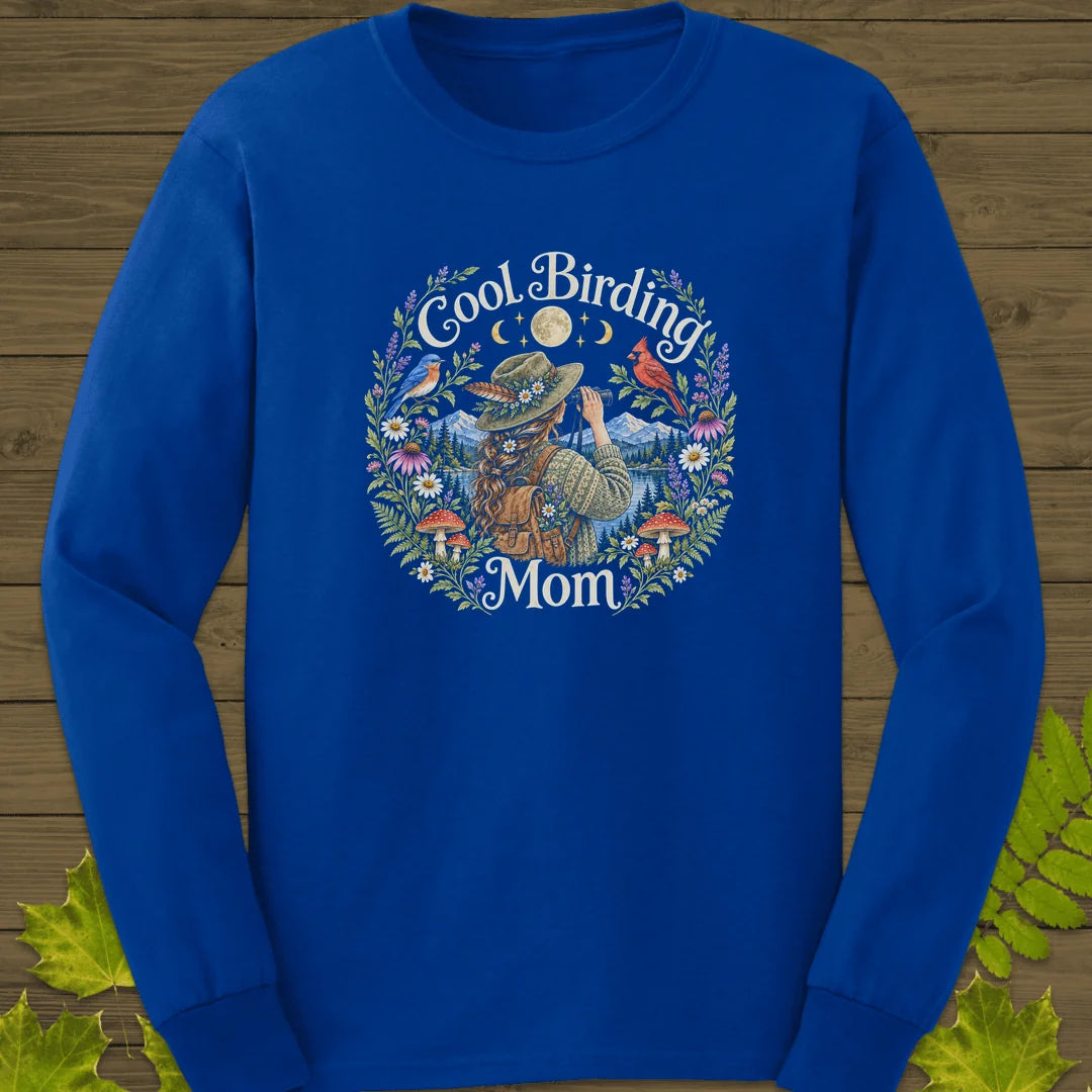 Wildflower Birding Mom Long Sleeve in Royal
