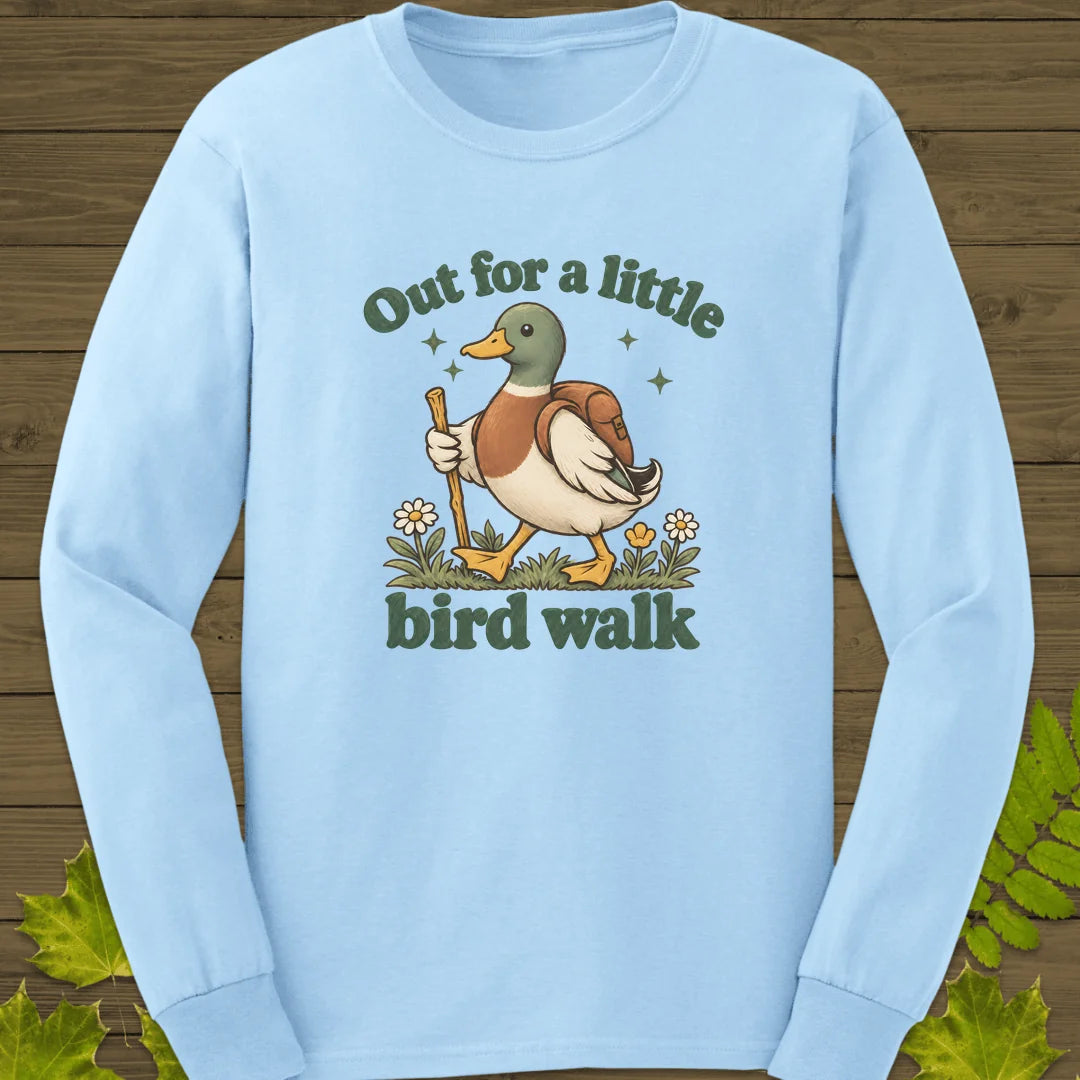 Bird Walk Long Sleeve in Light Blue