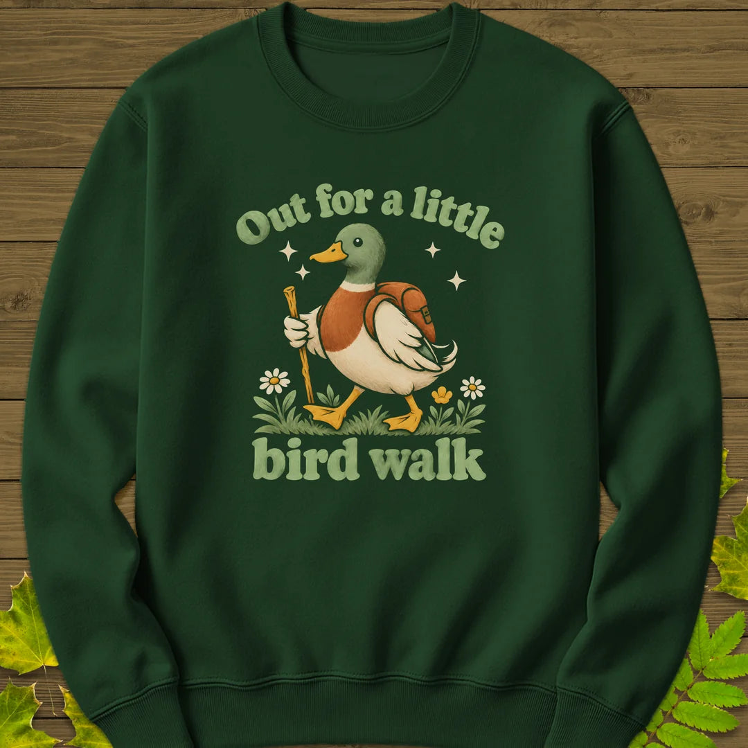 Bird Walk Sweatshirt in Forest Green