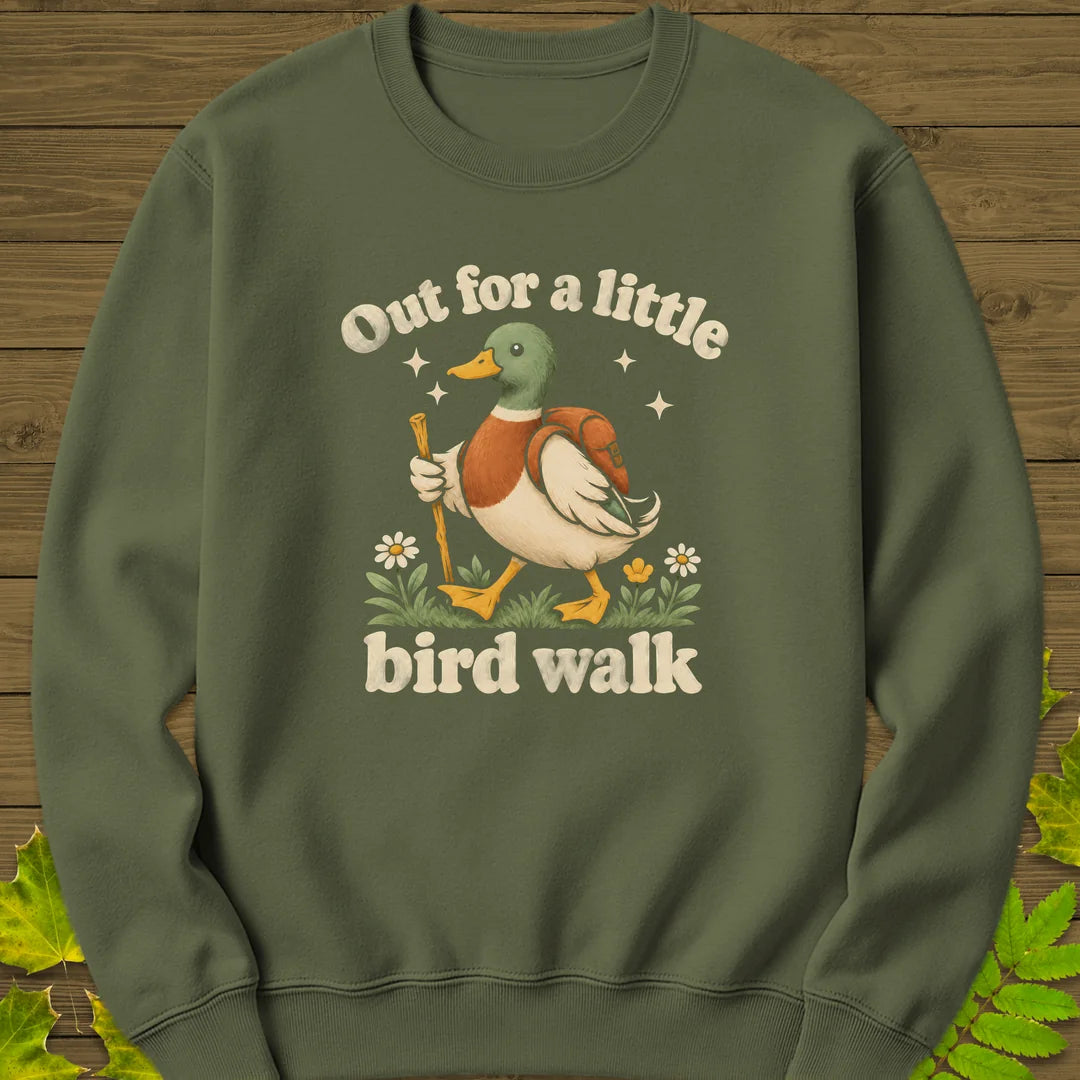 Bird Walk Sweatshirt in Military Green