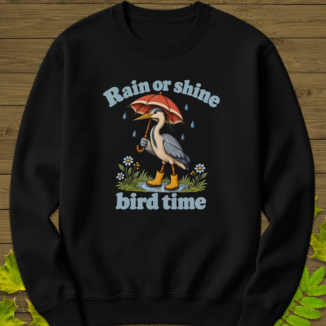 Rain Or Shine Birder Sweatshirt in Black